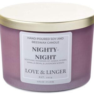 Lavender Candle | Sleep Candle | Aromatherapy Candle | Luxury Soy & Beeswax Candles for Home | 16 oz. Large Jar 3 Wick Candle | Calming Candles | Soothing Candle
