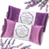 Lavender Eye Pillow for Relaxation, Yoga, Sleeping, Weighted Eye Mask Heated for Headache, Sinus, Dry Eyes Relief, Moist Heat Eye Compress, Meditation Accessories with...