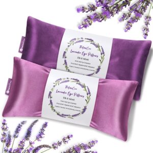 Lavender Eye Pillow for Relaxation, Yoga, Sleeping, Weighted Eye Mask Heated for Headache, Sinus, Dry Eyes Relief, Moist Heat Eye Compress, Meditation Accessories with...