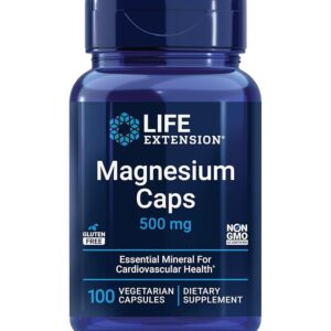 Life Extension Magnesium Caps, 500 mg, magnesium oxide, citrate, succinate, heart health, healthy bones, metabolism support, 100 vegetarian capsules