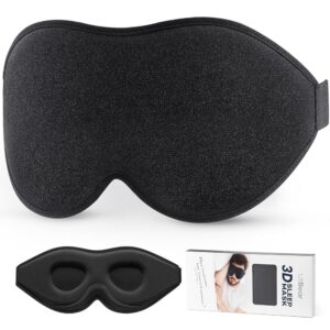 LitBear Sleep Mask for Side Sleeper Women Men, Eye Mask for Sleeping Light Blocking, 3D Contoured Cup Sleeping Mask, Soft Breathable Sleep Eye Mask with Adjustable Elastic Strap...