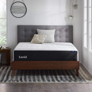 LUCID 12 Inch Memory Foam Mattress - Medium Feel - Memory Foam Infused with Bamboo Charcoal - Gel Infusions - CertiPUR-US Certified - Breathable - King
