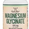 Magnesium Glycinate 400mg, 180 Capsules (Vegan Safe, Third Party Tested, Gluten Free, Non-GMO) High Absorption Magnesium by Double Wood Supplements