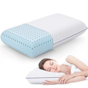 Memory Foam Pillows for Side, Back and Stomach Sleepers, Bed Pillow with Washable Cover and Breathable Mesh, Bed Pillow for Sleeping Standard Size (Grey)