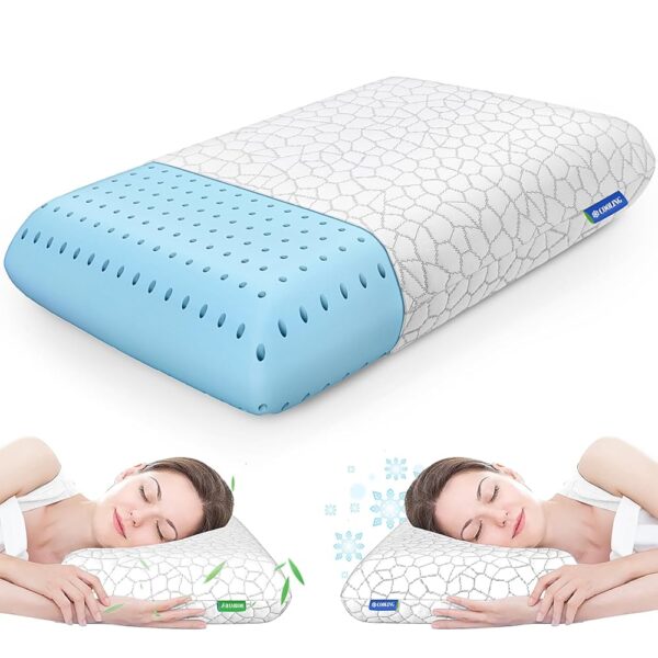 Memory Foam Pillows for Sleeping, Cooling Pillow with Removable and Machine Washable Cover, Bed Pillow for Side, Back and Stomach Sleepers, Standard Size (1 Pack)