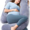 Momcozy Pregnancy Pillows for Sleeping, U Shaped Full Body Maternity Pillow with Removable Cover - Support for Back, Legs, Belly, HIPS for Pregnant Women, 57 Inch Pregnancy...