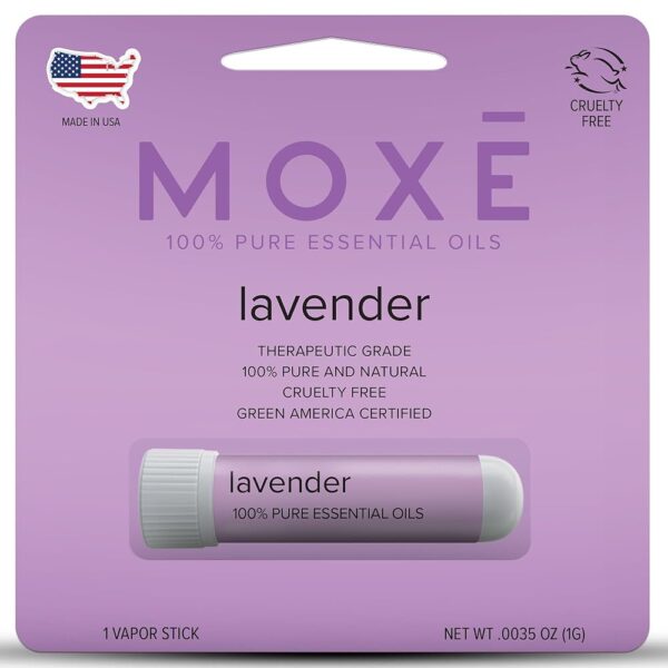 MOXE Lavender Essential Oil Nasal Inhaler, Therapeutic No-Mess Aromatherapy, Relaxation, Naturally Calming, Before Sleep Routine, Uplifts Mood, Pure and Undiluted, Made in USA...