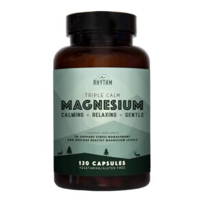 Natural Rhythm Triple Calm Magnesium 150 mg - 120 Capsules – Magnesium Complex Compound Supplement with Magnesium Glycinate, Malate, and Taurate. Calming Blend for Promoting...