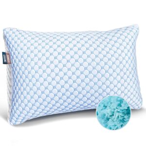 Nestl Cooling Pillow Queen Size - Cooling Shredded Memory Foam Pillows, Gel Infused Cool Pillows, Adjustable Cooling Pillows for Sleeping, Breathable Queen Pillows, Washable...
