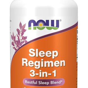 NOW Foods Supplements, Sleep Regimen 3-In-1, With Melatonin, 5-HTP and L-Theanine, Restful Sleep Blend*, 90 Veg Capsules