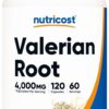 Nutricost Valerian Root Capsules (1000mg Per Serving) 120 Capsules - 4,000mg Equivalent Per Serving (4:1 Extract), Vegetarian Caps, Gluten Free, Non-GMO