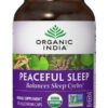 Organic India Peaceful Sleep Herbal Supplement - Supports Sleep Cycles, Vegan, Gluten-Free, USDA Certified Organic, Non-GMO, Supports Energy & Relaxation - 90 Capsules