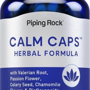 Piping Rock Calm Capsules | 180 Pills | Herbal Blend | with Chamomile, Valerian, and Passion Flower | Non-GMO, Gluten Free Supplement