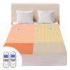 Premium Multi-Zone Electric Heated Mattress Pad King Size, 78" x 80", Dual Controllers, 9 Heat Settings, 1-12 Hours Auto Off, Individual Body and Feet Settings, Machine Washable