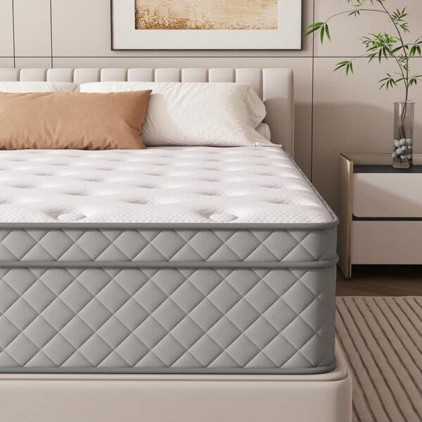 Queen Mattress, 12 Inch Cooling-Gel Memory Foam and Pocket Spring Hybrid Mattress, Queen Bed Mattress in a Box, CertiPUR-US Certified, Medium Firm, Queen Size Mattress
