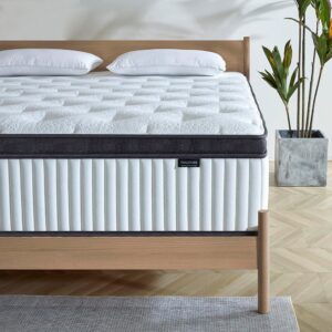 Queen Mattress, 12 Inch Innerspring Hybrid Mattress in a Box with Gel Memory Foam, Individually Wrapped Encased Coil Pocket Spring Mattress, Pressure Relief, Medium Firm...