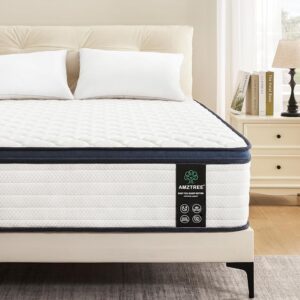 Queen Mattress 12 Inch Mattress Queen Size - Memory Foam & Pocket Coils Springs, Pressure Relief, Medium Firm Comfort, Motion Isolation, Ideal for All Sleep Positions,...