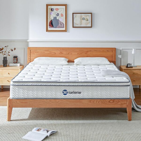 Queen Mattress, 12 Inch Mattress Queen Size with Pocket Spring and Memory Foam for Pressure Relief, Motion Isolation, Edge Support, Medium Firm Mattress in a Box, CertiPUR-US,...