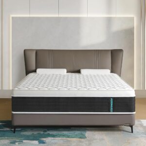 Queen Size Mattress,14 Inch Gel Memory Foam and Innerspring Hybrid Queen Mattress in a Box for Pressure Relief,Medium Plush,Motion Isolation,CertiPUR-US.