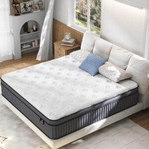 Queen Size Mattress, Upgrade Strengthen 14 Inch Firm Hybrid Queen Mattress in a Box, Mattress Queen Size With Memory Foam and Independent Pocket Springs, Strong Edge Support,...