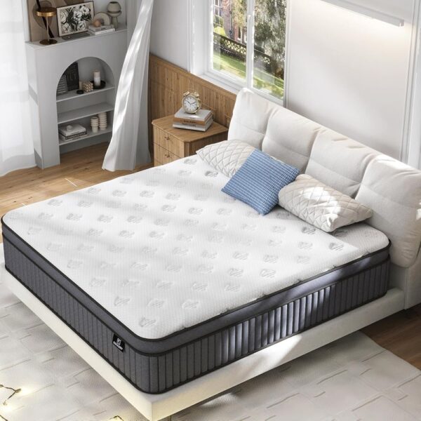 Queen Size Mattress, Upgrade Strengthen 14 Inch Firm Hybrid Queen Mattress in a Box, Mattress Queen Size With Memory Foam and Independent Pocket Springs, Strong Edge Support,...