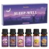 SALKING Sleep Essential Oils Set, Pure and Natural Essential Oils, Fragrance Oil Scented Oils for Oil Diffusers 6 x 10 ML - Lavender, Vetiver, Sandalwood, Valerian, Helichrysum,...