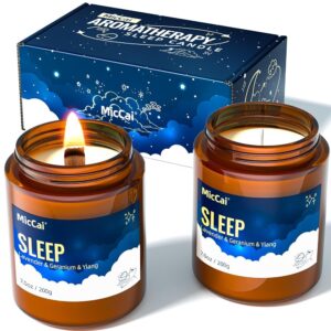 Scented Candles 7oz, Sleep Candles for Home Scented, Scented Candle Set for Stress Relief and Promote Sleep, Candles Gifts for Women and Men (2 Pack)