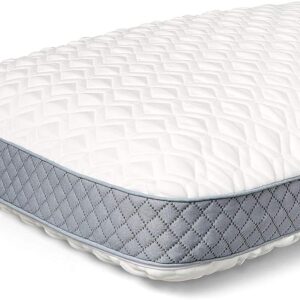 Sealy Molded Bed Pillow for Pressure Relief, Adaptive Memory Foam with Washable Knit Cover, Standard, 16x24x5.75 Inches, White, Grey
