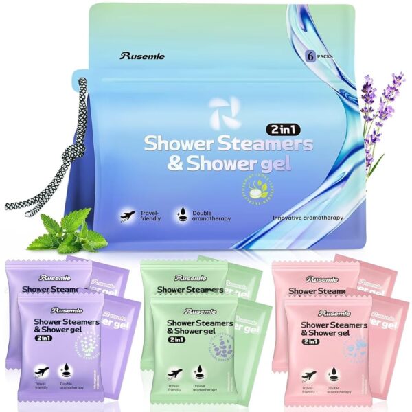 Shower Steamers Aromatherapy, 6 Pack Shower Bombs & 6 Pack Body Wash, Birthday Gifts for Women with Essential Oils, Travel Essentials, Relaxation Christmas Gifts Stocking...