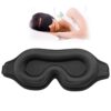 Sleep Mask for Side Sleeper, Complete Light Blocking Zero Pressure 3D Sleeping Eye Mask for Men Women, Soft Breathable Blackout Travel Night Blindfold Eye Shade Cover (Black-3D)