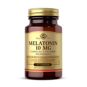 Solgar Melatonin 10mg, 60 Tablets - High-Dosage - Helps Promote Relaxation & Sleep - Clinically-Studied Melatonin - Supports Natural Sleep Cycle - Vegan, Gluten Free, Dairy...