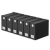 SpaceAid 6 Pack Bed Sheet Organizers and Storage, Foldable Sheet Organizer with Window for Linen Closet, Sheets Set Folder Keeper for Queen & King Size Bedding Storage (Black)
