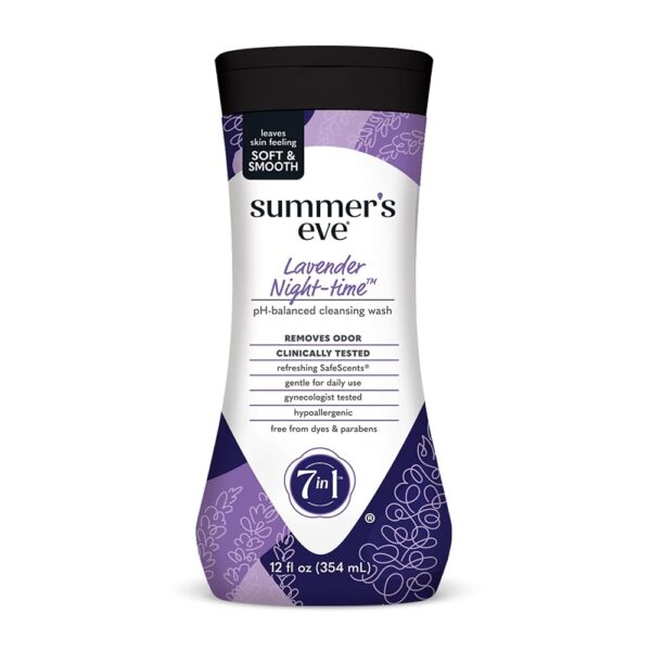 Summer's Eve Lavender Night-time Daily Refreshing All Over Feminine Body Wash, Removes Odor, Feminine Wash pH Balanced, 12 fl oz
