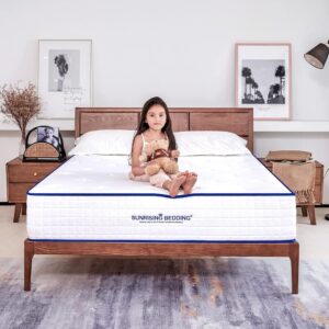 Sunrising Bedding 12 inch Natural Latex & Gel Infused Memory Foam Full Mattress, Medium Firm, Non-Toxic & No Fiberglass, Assembled in USA, Certipur-US,120 Night Trial, 20 Year...