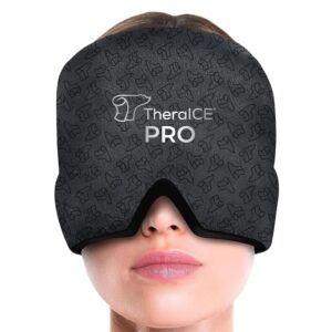 TheraICE Migraine Relief Cap PRO, Headache Relief Cap, Ice Face Mask, Cold Compress Head Wrap for Tension Headache Relief, Stress & Hangover, FocusZone Technology Provides Extra...
