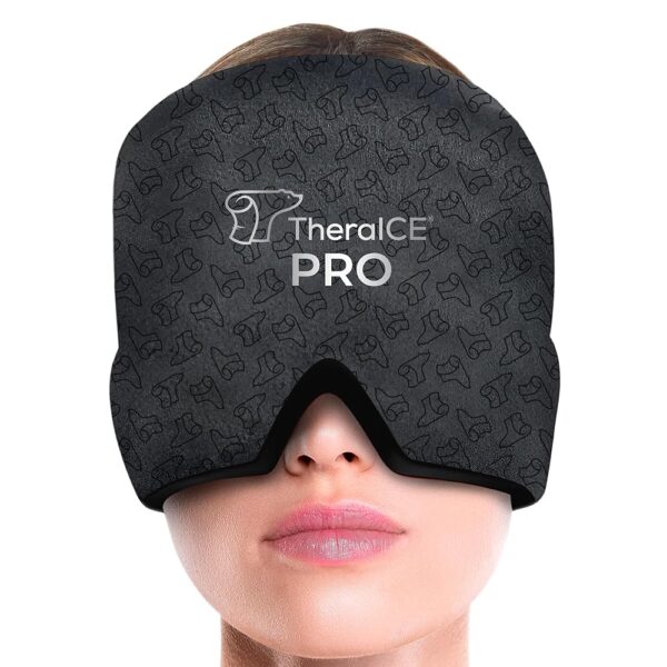 TheraICE Migraine Relief Cap PRO, Headache Relief Cap, Ice Face Mask, Cold Compress Head Wrap for Tension Headache Relief, Stress & Hangover, FocusZone Technology Provides Extra...