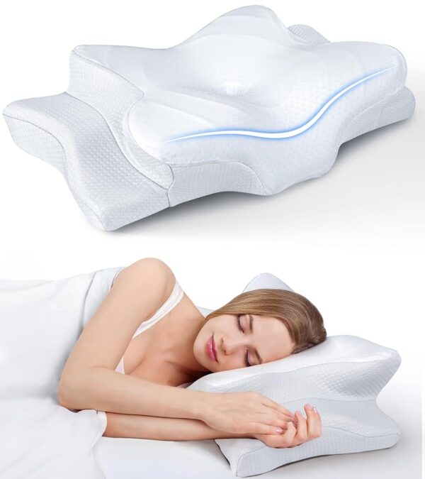 Ultra Pain Relief Cooling Pillow for Neck Support, Adjustable Cervical Pillow Cozy Sleeping, Odorless Ergonomic Contour Memory Foam Pillows, Orthopedic Bed Pillow for Side Back...