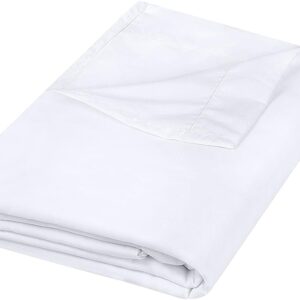 Utopia Bedding Flat Sheet - Soft Brushed Microfiber Fabric - Shrinkage & Fade Resistant Top Sheet - Easy Care - 1 Flat Sheet Only (Twin, White)
