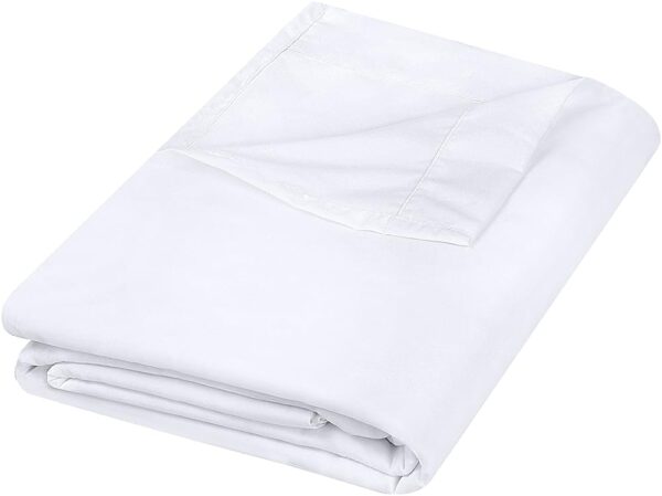 Utopia Bedding Flat Sheet - Soft Brushed Microfiber Fabric - Shrinkage & Fade Resistant Top Sheet - Easy Care - 1 Flat Sheet Only (Twin, White)