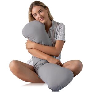 Weighted Body Pillow 6.5lbs - Weighted Pillow for Deeper Sleep - Cooling Body Pillows for Adults - Full Body Pillow for Sleeping - Side Sleeper Body Pillow with Cover