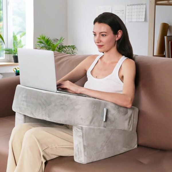 Weighted Idea Gaming Pillow for Lap with Wrist Pad Ergonomics Reading Pillow for Adults 145-185lbs Bed Rest Pillow for Reading, Working, Playing Steam Switch or Sitting in Bed...