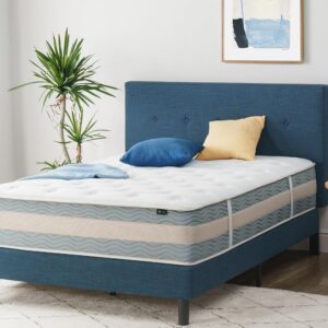 ZINUS 12 Inch Cooling Comfort Support Hybrid Mattress [New Version], Queen, Fiberglass Free, Medium Plush, Cooling Motion Isolation, Certified Safe Foams & Fabric, Mattress in A...
