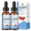 (2 Pack) Magnesium Glycinate Liquid Drop with Citrate, Oxide and Taurate, Calm Magnesium with Omega3, L-Theanine, D3, B6, B12 for Calm, Sleep, Leg Cramps, Muscles, Energy,...