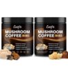(2 Pack) Mushroom Coffee Powder, 10 Mushroom Blend- Lion's Mane, Chaga, Cordyceps, Brain Supplements with Arabica Coffee, Ashwagandha, L-Theanine for Energy, Focus, Memory and...