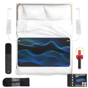 27"x78" Grounding Mat for Bed King Size | Grounding Pad for Improving Sleep | Enhances Blood Circulation | Anti-Slip PU Leather for Home & Office with 2 Cords, Wrist Strap, Test...