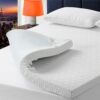 3 Inch Gel Memory Foam Cooling Mattress Topper Queen Size, Mattress Pad Cover for Pressure Relief, Bed Topper with Removable Cover,Soft & Breathable