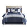 510 DESIGN Powell Cozy Comforter Set, Hotel Style Border Design with Geometric Embroidery Details, All Season Bedding with Matching Sham, Decorative Pillow, Bedskirt,...