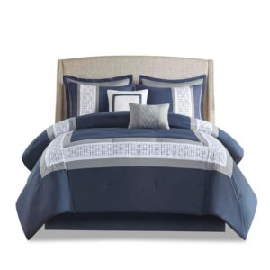 510 DESIGN Powell Cozy Comforter Set, Hotel Style Border Design with Geometric Embroidery Details, All Season Bedding with Matching Sham, Decorative Pillow, Bedskirt,...