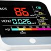 8-in-1 Professional Indoor Air Quality Monitor Indoor Portable PM2.5/PM1 /PM10 Monitor | Temperature | Formaldehyde Detector AQI+Humidity TVOC | Air Quality Tester - Confined...