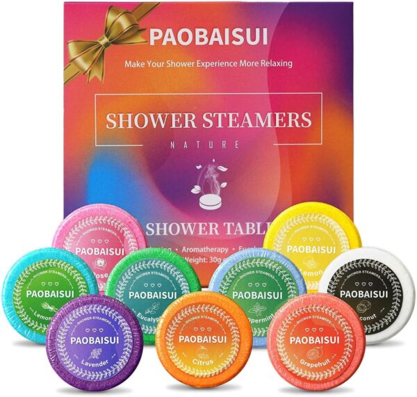 9 Pack Shower Steamers Aromatherapy Shower Tablets Birthday Gifts for Women, Bath Bombs Gifts for Her,Spa Gifts for Women,Vapor Shower Accessories with Essential Oils Stress Relief